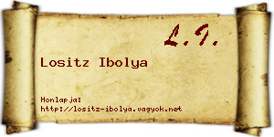 Lositz Ibolya névjegykártya